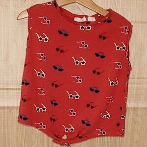MNG Kids Girls Red Sunglasses Print Knit Top 5
